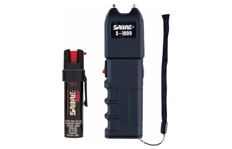 SABRE Self-Defense Kit: Pepper Spray, Stun Gun, and Flashlight with Anti-Grab Technology